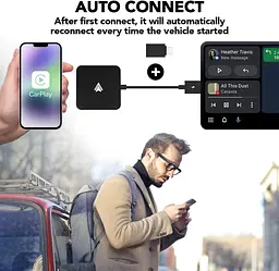 Бездротовий адаптер BEAPHIE 2 в 1 CarPlay та автоматичний бездротовий адаптер Android, бездротовий адаптер CarPlay 2024 - мініатюра 2