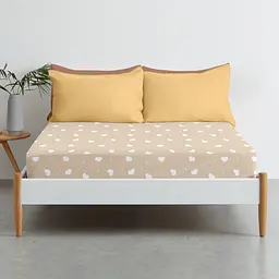 Простирадло Cosas на резинці 90х200 cream hearts, капучино (CreamHearts_90x200x20) - мініатюра 3