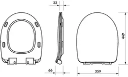 Унітаз-компакт Cersanit Cersania 705 SimpleOn 011 3/6 л з сидінням Slim SoftClose+QuickRelease дюропласт 30412 - мініатюра 5