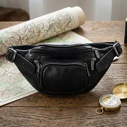 Чоловіча поясна сумка-бананка Tony Perotti Italico 8018 nero (90623) Чорна - мініатюра 8