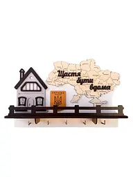 Дерев'яна Ключниця на стіну 36.5x24 см. №8 - мініатюра 3