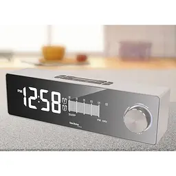Годинник настільний з радіо Technoline WT483 White/Silver (WT483) - мініатюра 3
