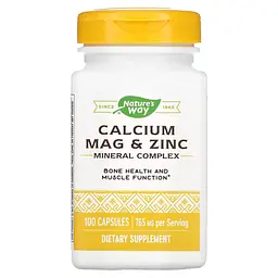 Кальцій Магній та Цинк Мінеральний Комплекс Calcium-Magnesium-Zinc - 100 капсул