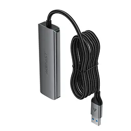 USB-хаб Acefast J17 USB-A  4-in-1 HUB металево-сірий - мініатюра 3