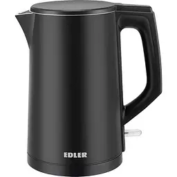 Електрочайник Edler EK6485SL, Carbon чорний, 1500W, 1.8 л, дисковий, двошаровий корпус, захист від перегріву, захист від кипіння