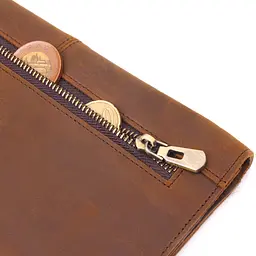 Тонкий чоловічий гаманець з натуральної вінтажної шкіри 21296 Vintage коричневий - мініатюра 7