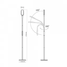 LED торшер білий VIDEX TF07W 14W 3000-5500K - мініатюра 8