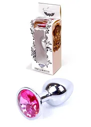 Металева анальна пробка з кристалом Boss Jewellery 7х2.7 см (фуксія) - мініатюра 2