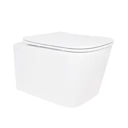 Унітаз підвісний Qtap Crow безобідковий з сідінням Soft-close QT05335171W, Білий