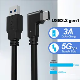 Кабель підсилений Oculus Link USB 3.2 Type-C Ф5 5 мм для Quest 2/3/Pro/Pico 4 5 м Чорний (AC-5mGB) - мініатюра 2