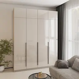 Шафа 4-дверна з антресоллю MebelStar Оскар Gloss BL-B, стандарт 200x52x260 см Кашемір/Кашемір (MBS-5546)
