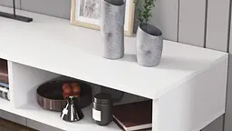Тумба під ТВ Невада Ferrum-decor 45x100x38 Чорний метал ДСП Білий 16 мм (FRD-106725) - мініатюра 2
