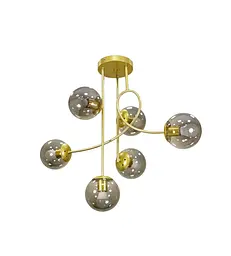 Люстра золота молекула чорні кулі Levistella 752L7914-6 GD+BK