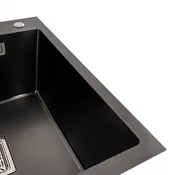 Кухонна мийка Platinum Handmade PVD HSBB 500x500x220 з нержавіючої сталі прямокутна чорна - мініатюра 3