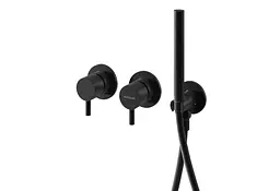 Змішувач для ванни Kohlman Axel black + BOX прихованого монтажу QW260AB+QW230RB, Чорний матовий - мініатюра 5