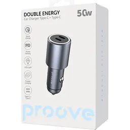 Автомобільний зарядний пристрій Proove Double Energy 50W Type-C + Type-C Metal Gray (ACDE50022206) [130292] - мініатюра 5