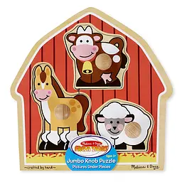Формовий пазл Melissa&Doug Тварини з ферми, 3 елементи (MD2054) - мініатюра 5