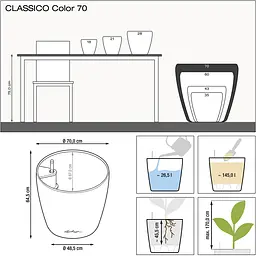 Вазон Lechuza Classico Color 70 білий (13420) - мініатюра 2