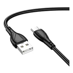 Кабель для зарядки Borofone BX121 USB - Type-C, 3A 1м. Чорний шнур для заряджання iphone/android - мініатюра 3