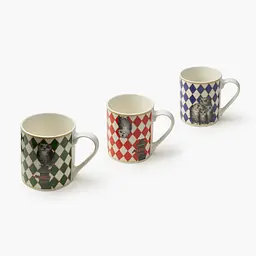 Чашка MBM HOME Graphic Ritual 340 мл зелено-біла (KP-156 GREEN/WHITE) - мініатюра 3