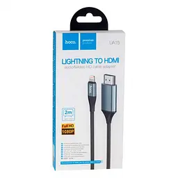 Адаптер Hoco UA15 High-definition on-screen cable for iP to HDTV Metal Gray - мініатюра 4
