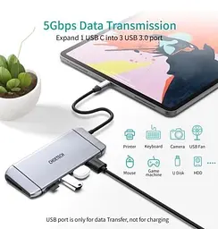 USB-Хаб Choetech USB-ХАБ USB Type-C 9-в-1 (HUB-M15-GY) - мініатюра 4