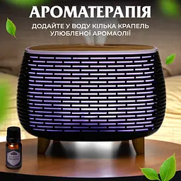 Зволожувач повітря аромадифузор з підсвічуванням 400 мл, чорний Holdmay HPKP7049B - мініатюра 5