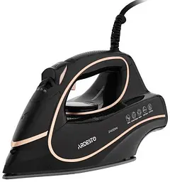 Праска Ardesto IR-B2235, чорна/золотава, 2400W, кераміка, паровий удар, резервур 450мл, захист від кальцинації, антикапля, плавна