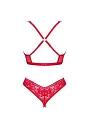 Комплект білизни Obsessive Lacelove XL/XXL червоний - мініатюра 8