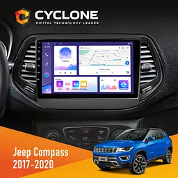 Штатна магнітола Jeep Compass 2017-2020 Cyclone C10-011 4x64, DSP Cyclone (НФ-00008820)