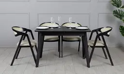 Стіл Мілан чорний 1100/1400x700x750 чорні ноги - мініатюра 8