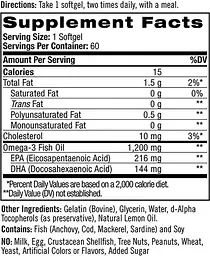 Жирні кислоти Natrol Omega-3 Fish Oil 1200 мг 60 капсул Лимон - мініатюра 2