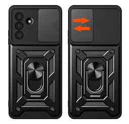 Чохол Primo Shockproof для Samsung Galaxy M56 5G (SM-M566) - протиударний, з підставкою і шторкою камери - Black - мініатюра 3