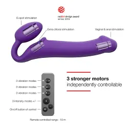 Безремінний страпон Strap-On-Me Vibrating XL, 20 см - мініатюра 3