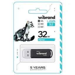Flash Wibrand USB 3.2 Gen1 Marten 32GB Black - мініатюра 2