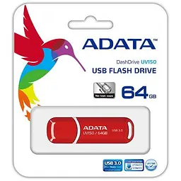 USB флеш накопичувач ADATA 64GB UV150 Red USB 3.0 (AUV150-64G-RRD) - мініатюра 4
