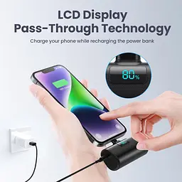 Мініпортативний зарядний пристрій Power Bank для iPhone, оновлений акумулятор для швидкого заряджання 5200 мА·год 20 Вт PD - мініатюра 3