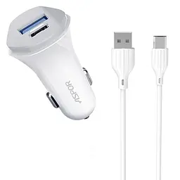 Автомобільний зарядний пристрій Aspor A903 (2USB/3.4A) + USB кабель Micro- білий - мініатюра 4