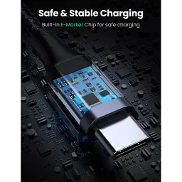 Дата кабель USB-C 2.0 to USB-C 1.0m 90° corner US334 black Ugreen (70643) - мініатюра 9