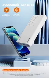 Універсальна мобільна батарея Romoss Sense8+ 30000mAh White (PHP30-401-02) - мініатюра 8