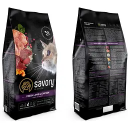 Сухий корм для кішок Savory Adult Cat Steril Fresh Lamb and Chicken 2 кг (4820232630112) - мініатюра 5