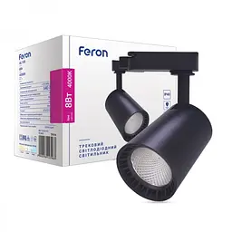 Світлодіодний трековий світильник Feron AL100, 8W 4000K чорний (29614)