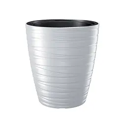 Горщик для квітів Prosperplast Maze круглий з вкладишем білий 375 х 419 мм (88741-449)