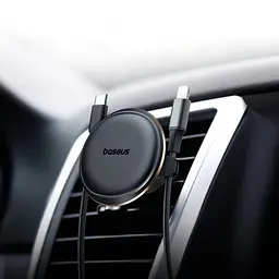 Автотримач Baseus Magnetic Car Mount Phone Holder Cable Clip Air Vent чорний C40141201113-00 C40141201113-00 - мініатюра 5