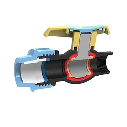Кран кульовий SantehPlast ПЕ затиск з внутрішньою різьбою 32х1" PP 30412 - мініатюра 2