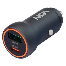 Автомобільний зарядний пристрій VOIN 30W, 1USB QC3.0 18W + 1PD 30W, 12/24V (C-36212) - мініатюра 4