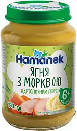 Пюре Hamanek Ягненок с морковью и картофелем, 190 г