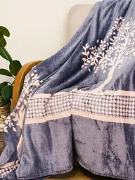 Плед Ecotton 220х240 см із мікрофібри Well Soft Дерева на синьому (23499) - мініатюра 2