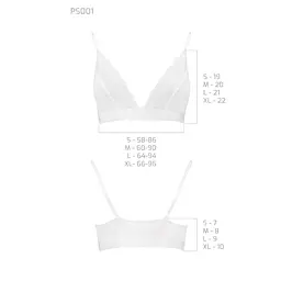 Еластичний топ з мереживом Passion PS001 TOP S, white - мініатюра 5