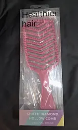 Щітка для волосся Diamond Hollow Comb професійні масажні гребінці для волосся рожева - мініатюра 2